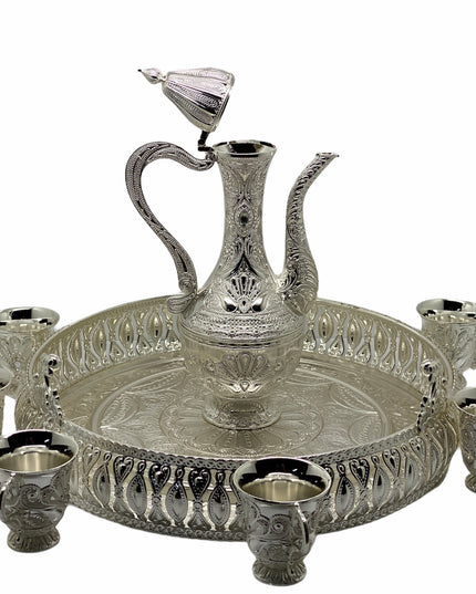 Set Tavă cu carafă + 6 cești Alpaca 3