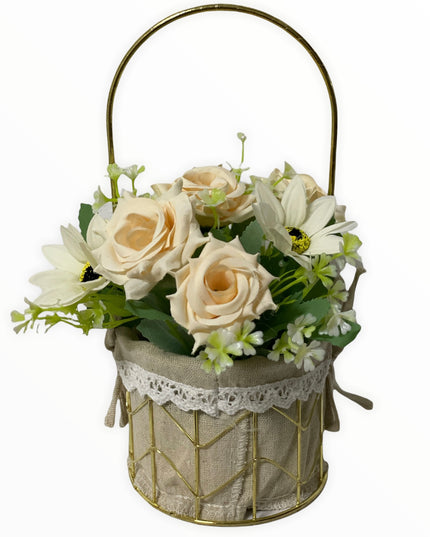 Aranjament coș metal F36. 25cm