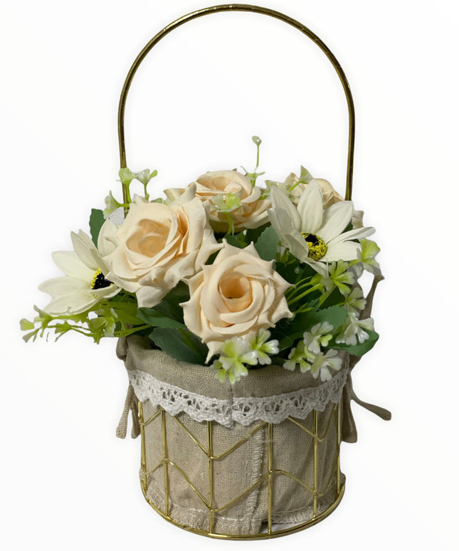 Aranjament coș metal F36. 25cm