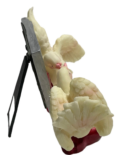 Ramă foto inimă cu porumbei 10cm