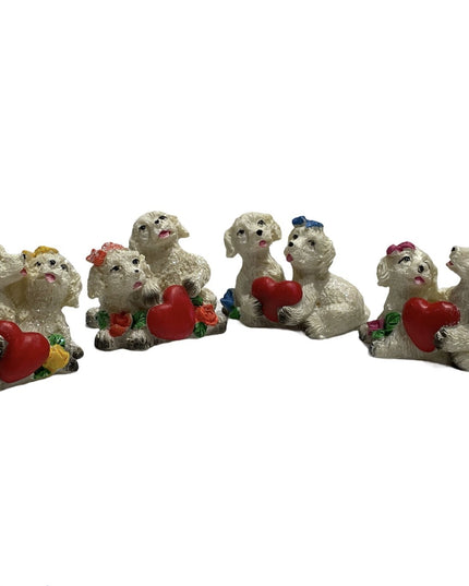 Căței albi cu inimă 4/set. 4cm