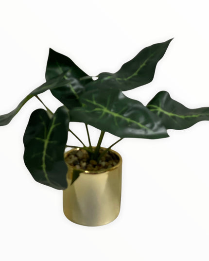 Ghiveci ceramic auriu cu frunze  E52  25cm