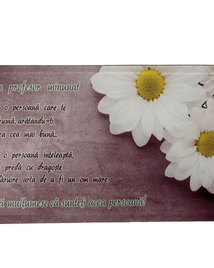 Tablou decorativ din sticlă cu mesaj pentru Profesor