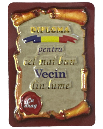 Magnet de frigider Diplomă. 10cm