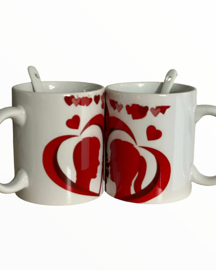 Set 2 căni cu linguriță Love