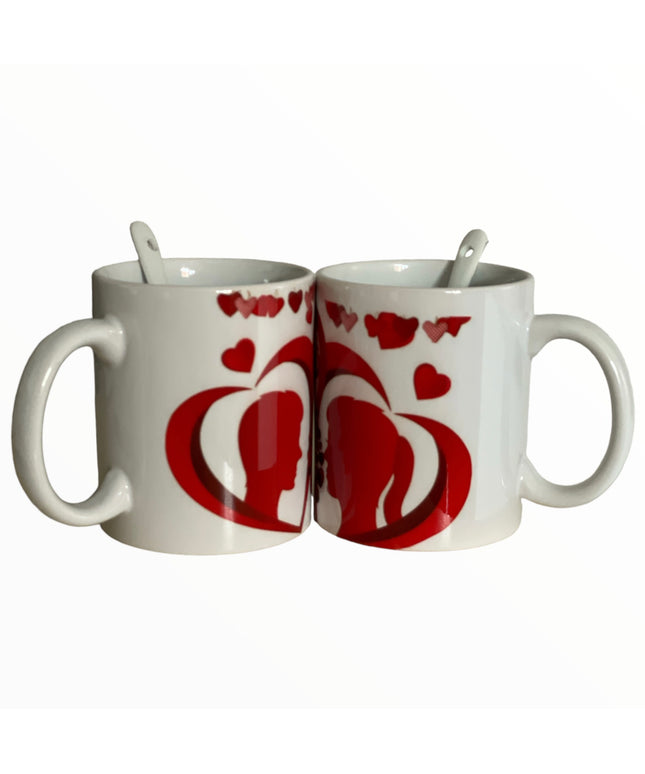 Set 2 căni cu linguriță Love