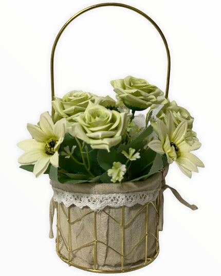 Aranjament coș metal F36. 25cm