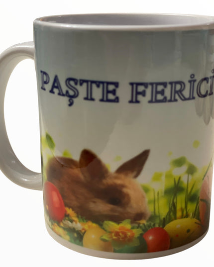 Cană ” Sărbători fericite ” Paște