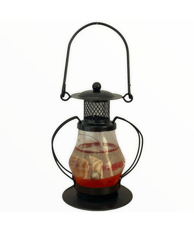 Lumânare decorativă cu gel transparent în felinar mic 13cm