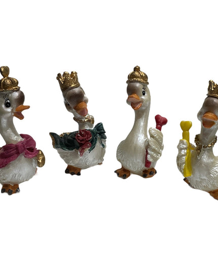 Lebede cu coroană 4/set 9cm