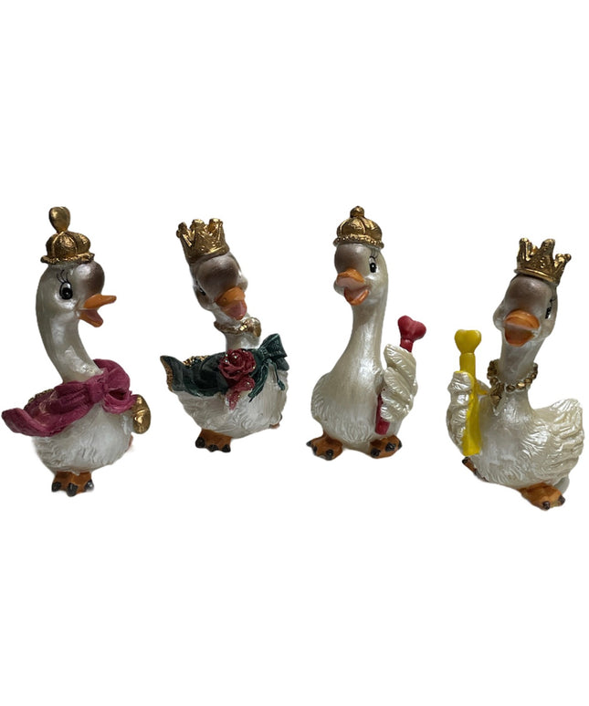 Lebede cu coroană 4/set 9cm