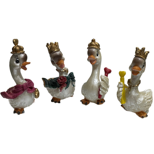 Lebede cu coroană 4/set 9cm