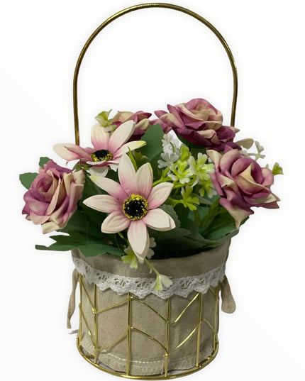 Aranjament coș metal F36. 25cm