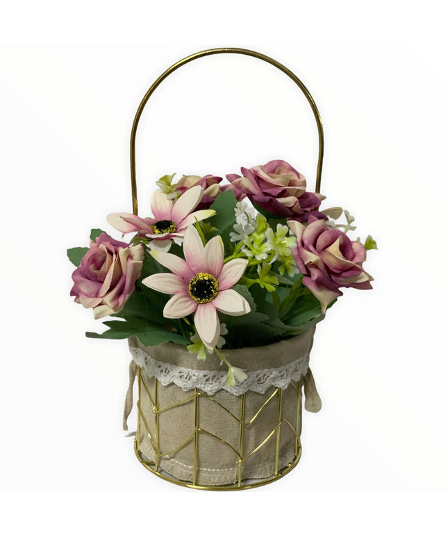 Aranjament coș metal F36. 25cm