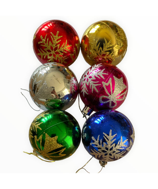 Glob plastic decor 6/set. 6cm