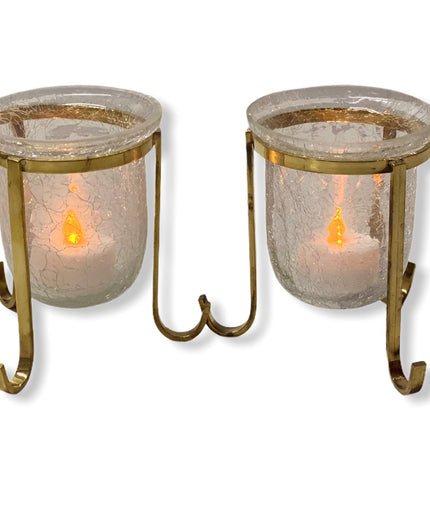 Suport lumânare ALAMĂ sticlă 2/set 11cm