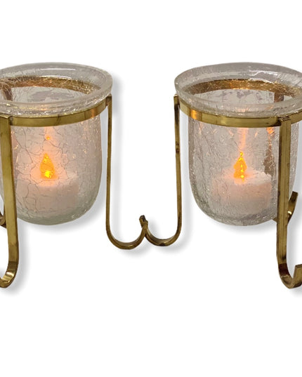 Suport lumânare ALAMĂ sticlă 2/set 11cm