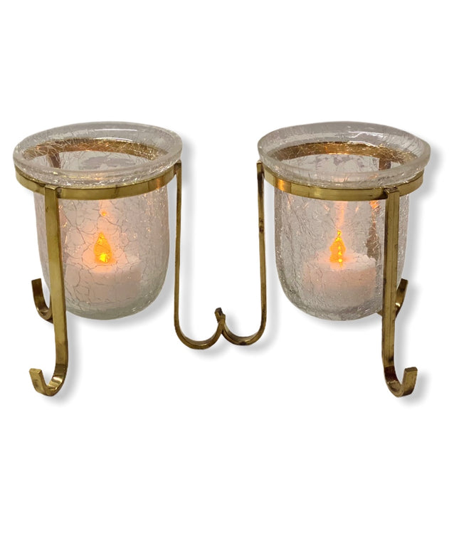 Suport lumânare ALAMĂ sticlă 2/set 11cm