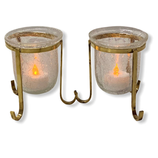 Suport lumânare ALAMĂ sticlă 2/set 11cm