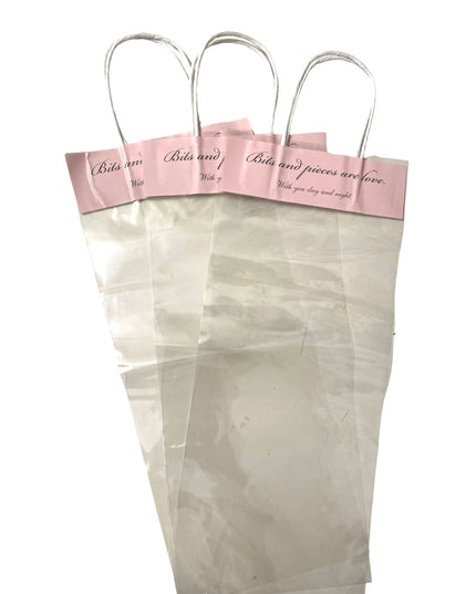 Pungă flori cu mâner Roz 10/set