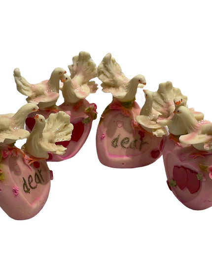 Porumbei pe inimă 4/set 7cm