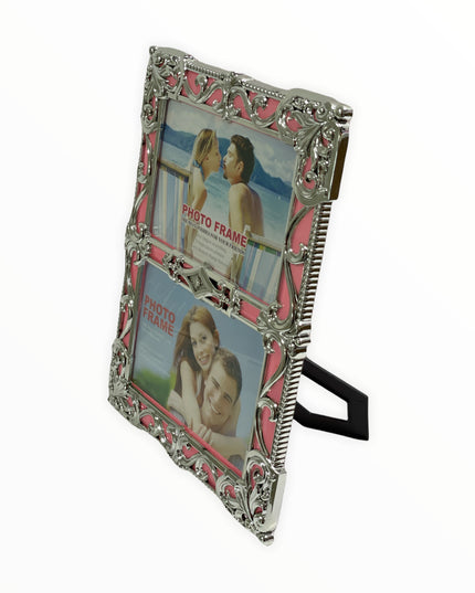 Ramă dublă auriu/roz 23cm
