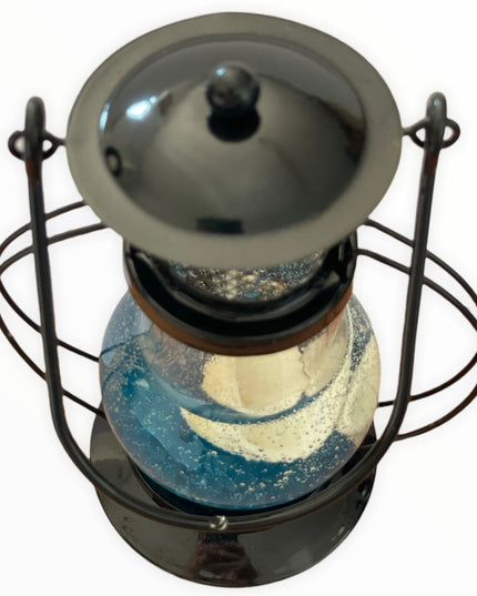 Lumânare decorativă cu gel transparent în felinar mic 13cm