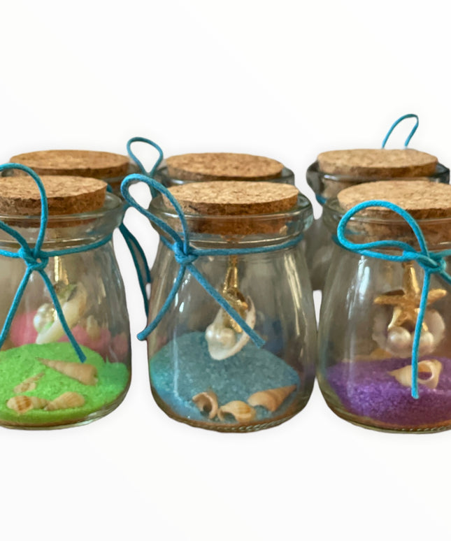 Sticluță cu scoici și nisip 6/set