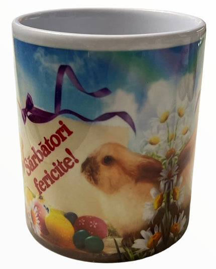 Cană ” Sărbători fericite ” Paște