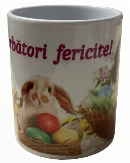 Cană ” Sărbători fericite ” Paște