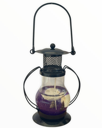 Lumânare decorativă cu gel transparent în felinar mic 13cm