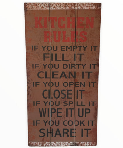 Tablou KITCHEN RULES 60 x 30 cm