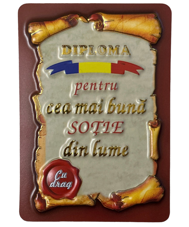 Magnet de frigider Diplomă. 10cm