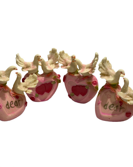 Porumbei pe inimă 4/set 7cm