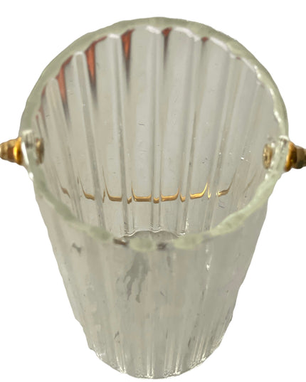 Vază sticlă cu mâner metal 20cm