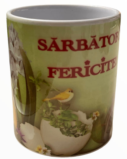 Cană ” Sărbători fericite ” Paște