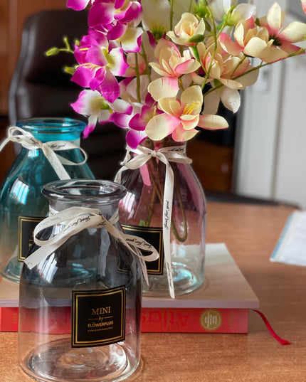 Vază sticlă decor 1024-8. 18cm