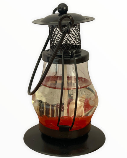 Lumânare decorativă cu gel transparent în felinar mijlociu 16cm