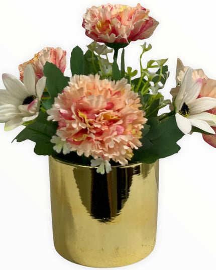 Ghiveci ceramic auriu F32. 20cm