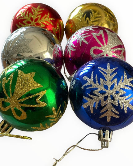 Glob plastic decor 6/set. 6cm