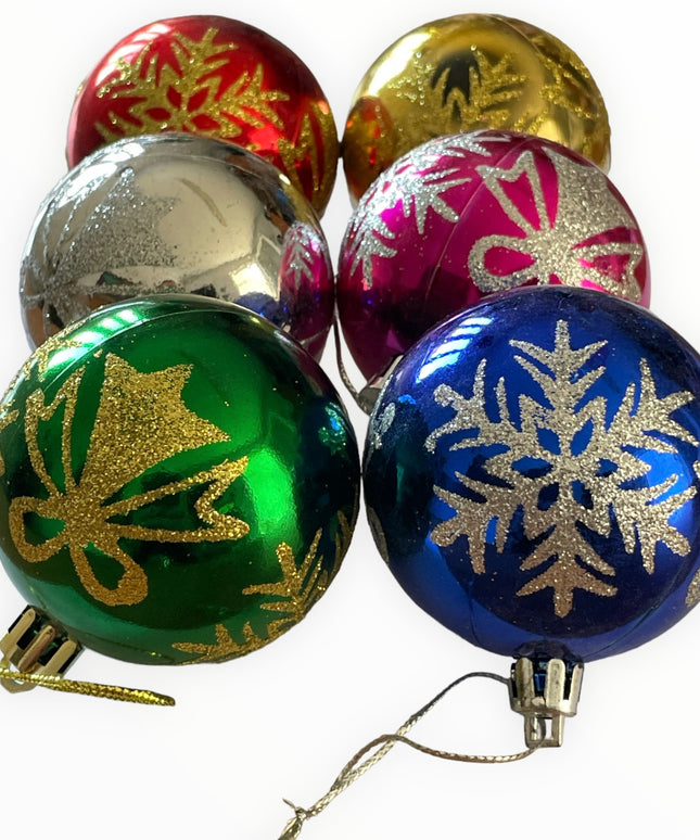 Glob plastic decor 6/set. 6cm