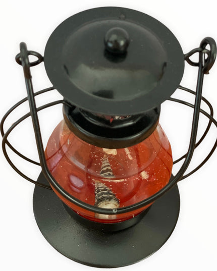 Lumânare decorativă cu gel transparent în felinar mic 13cm