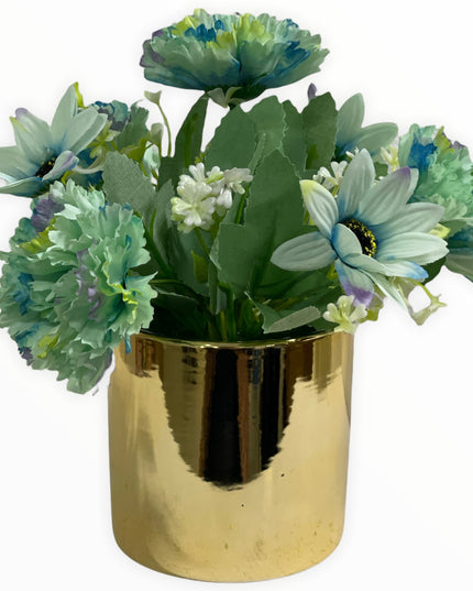 Ghiveci ceramic auriu F32. 20cm