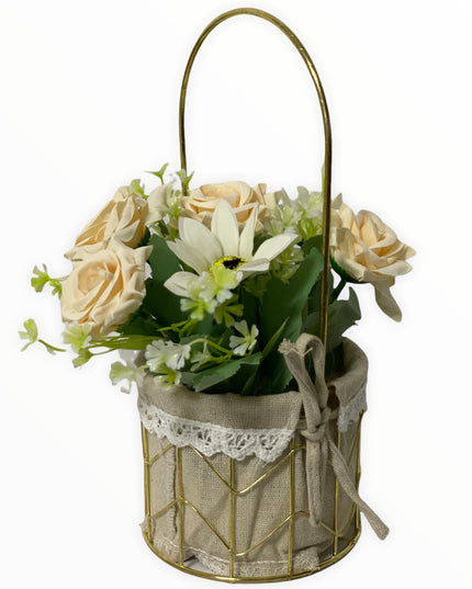 Aranjament coș metal F36. 25cm