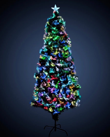 Brad artificial cu fibră optică dublă 210 cm