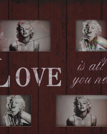 Tablou cu Ramă foto 4 poze LOVE 40cm