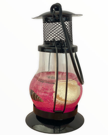 Lumânare decorativă cu gel transparent în felinar mijlociu 16cm