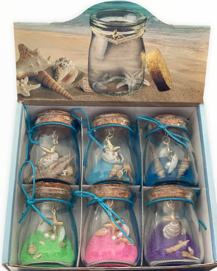 Sticluță cu scoici și nisip 6/set