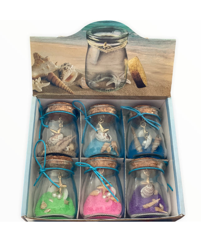Sticluță cu scoici și nisip 6/set