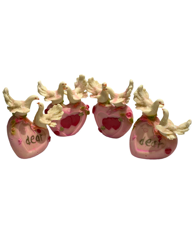 Porumbei pe inimă 4/set 7cm